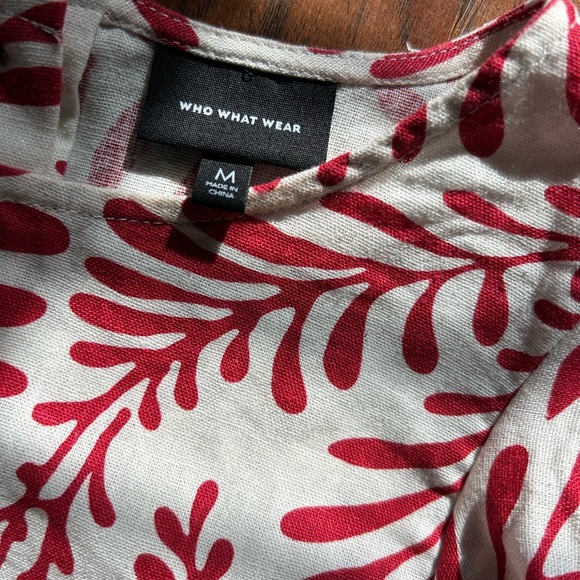 Who What Where Women’s Size M Linen Blend Blouse With Ruffles Summer Casual - Picture 4 of 8